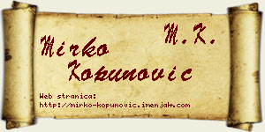 Mirko Kopunović vizit kartica